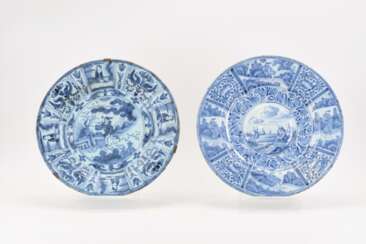 Two bowls with blue decor