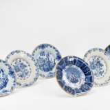 Three pairs of plates with different blue decors - фото 1