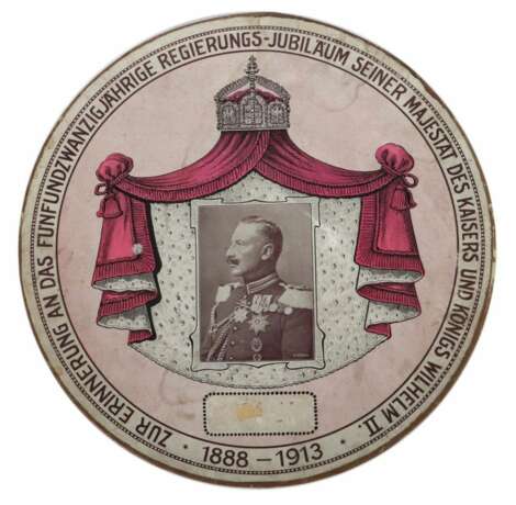 Schellackplatte Kaiser Wilhelm II. ''Zur Erinnerung an das 25-jährige Regierungsjubiläum seiner Majestät des Kaisers und Königs Wilhlem 1888-1913'' - photo 1