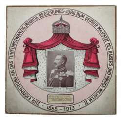 Schellackplatte Kaiser Wilhelm II. ''Zur Erinnerung an das 25-jährige Regierungsjubiläum seiner Majestät des Kaisers und Königs Wilhelm 1888-1913''