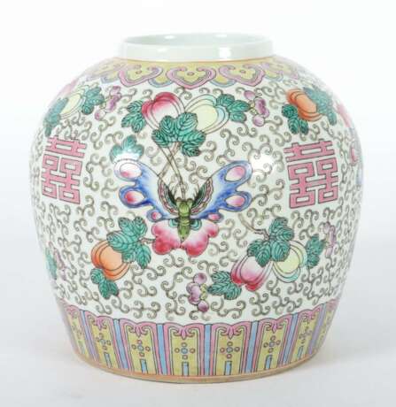 Bauchige ''Famille-Rose'' Vase China - photo 2