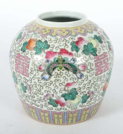 Bauchige ''Famille-Rose'' Vase China - photo 3