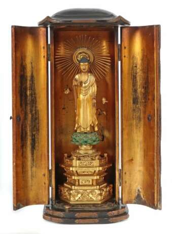 Buddhistischer Butsudan mit Amida Buddha Japan - photo 1