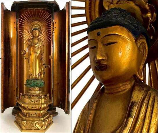 Buddhistischer Butsudan mit Amida Buddha Japan - Foto 9