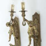 Paar Wandappliken mit Putto-Figuren 19. Jh. - Foto 2