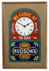 Emaille-Werbeschild ''Hudson's Soap'' Patent Enamel Co Ltd.