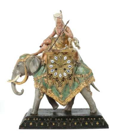 Figurenpendule einer Orientalin auf Elefanten Frankreich - Foto 1