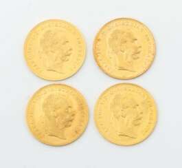 4 Dukaten-Goldmünzen (1 Dukat) Österreich
