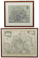 Paar Landkarten ''Ostfriedland'' und ''Emden'' Alexis-Hubert Jaillot (1632-1712): ''Oost-Frise