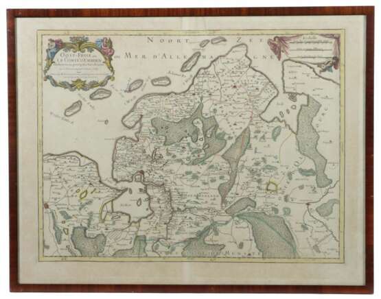 Paar Landkarten ''Ostfriedland'' und ''Emden'' Alexis-Hubert Jaillot (1632-1712): ''Oost-Frise - Foto 3