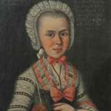 Maler des 18. Jh. ''Portrait einer Dame mit Spitzenhaube'' - photo 1