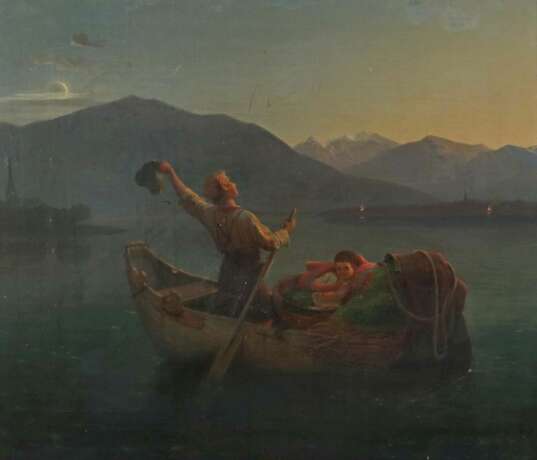 Landschaftsmaler des 19. Jh. ''Sonnenaufgang am Königssee'' - Foto 1