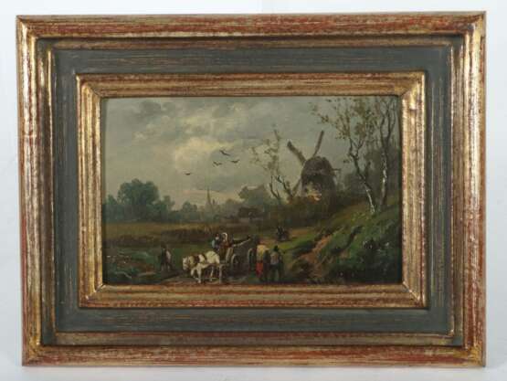 Maler des 19./20. Jh. ''Holländische Landschaft mit Windmühle'' - фото 2