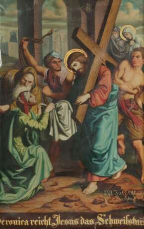 Kirchenmaler des 19./20. Jh. ''Veronika reicht Jesus das Schweißtuch'' - Foto 1