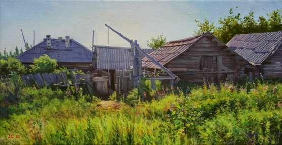 "Родное" Canvas on the subframe Oil paint Realism Rural landscape Russia 2022 - photo 1