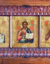 Икона “Деисус”. Л.Д.Салаутин, Палех, вторая половина XIX в. Икона “Деисус”. Л.Д.Салаутин, Палех, вторая половина XIX в.