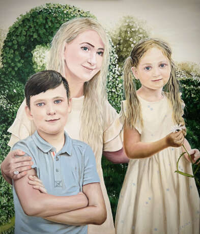 Портрет по фото заказ семейный портрет Холст маслом Масляная живопись изобразительное искусство Россия 2021 г. - фото 1