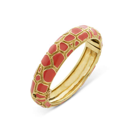 CARTIER ENAMEL AND GOLD BANGLE - photo 1
