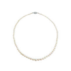 ART DECO NATURAL PEARL AND DIAMOND NECKLACE
