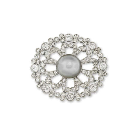 BELLE EPOQUE NATURAL PEARL AND DIAMOND BROOCH - photo 1