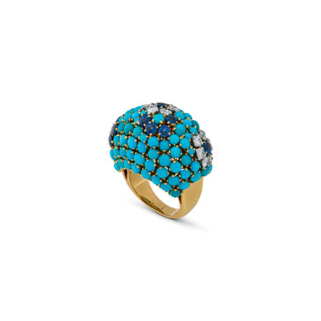 VAN CLEEF & ARPELS TURQUOISE, SAPPHIRE AND DIAMOND RING - Foto 3