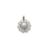 ANTIQUE NATURAL PEARL AND DIAMOND PENDANT - Foto 1