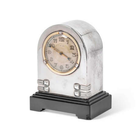 ART DECO CARTIER ONYX, GOLD AND SILVER CLOCK - photo 1