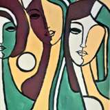 Die drei Schwestern Acryl auf Leinwand Acrylmalerei Art abstrait Frauen Allemagne 2020 - photo 2