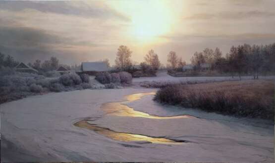 Sun and ice масло/холст на подрамнике Oil paint Realism Landscape painting Ukraine 2021 - photo 1