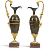 A PAIR OF DIRECTOIRE ORMOLU, PATINATED-BRONZE AND ROUGE GRIOTTE MARBLE EWERS - photo 5