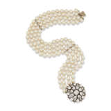 CULTURED PEARL AND DIAMOND CHOKER NECKLACE - Foto 1