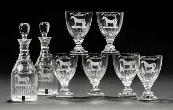 A SET OF SWEDISH PRESENTATION CUT-GLASS GOBLETS AND DECANTERS - photo 2