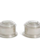 A PAIR OF QUEEN ANNE SILVER TOILET BOXES