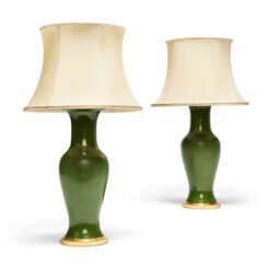 TWO PAIRS OF CHINESE-STYLE PORCELAIN VASES MOUNTED AS LAMPS