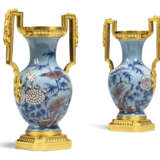 A PAIR OF LOUIS XVI ORMOLU-MOUNTED CHINESE UNDERGLAZE BLUE AND COPPER-RED PORCELAIN VASES - фото 1