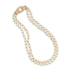 CARTIER CULTURED PEARL AND DIAMOND NECKLACE