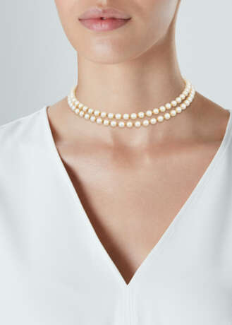 CARTIER CULTURED PEARL AND DIAMOND NECKLACE - фото 4