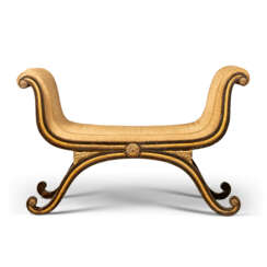 A REGENCY GRAINED AND PARCEL-GILT WINDOW SEAT