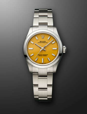 ROLEX, STAINLESS STEEL 'OYSTER PERPETUAL' WITH YELLOW DIAL, REF. 277200 - photo 1