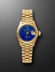 ROLEX, YELLOW GOLD 'DATEJUST' WITH LAPIS LAZULI DIAL, REF. 6917