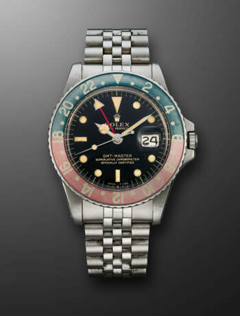 ROLEX, STAINLESS STEEL DUAL TIME GMT-MASTER 'PEPSI', REF. 1675 - Foto 1