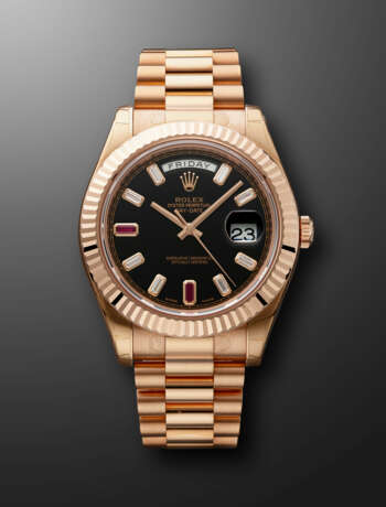 ROLEX, PINK GOLD, RUBY AND DIAMOND-SET 'DAY-DATE', REF. 218235 - фото 1