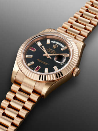 ROLEX, PINK GOLD, RUBY AND DIAMOND-SET 'DAY-DATE', REF. 218235 - фото 2