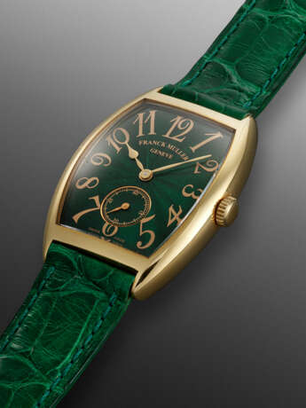 FRANCK MULLER, YELLOW GOLD 'CINTREE CURVEX' WITH GREEN DIAL, REF. 7500, NO. 1 - Foto 2