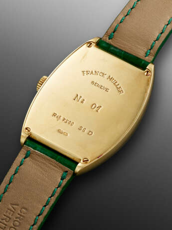 FRANCK MULLER, YELLOW GOLD 'CINTREE CURVEX' WITH GREEN DIAL, REF. 7500, NO. 1 - Foto 3
