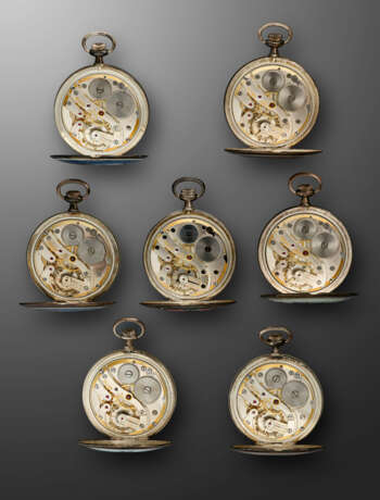 A GROUP OF SEVEN SILVER AND ENAMEL POCKET WATCHES - фото 3