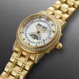 BLANCPAIN, YELLOW GOLD AND DIAMONDS TRIPLE CALENDAR 'VILLERET' WITH MOTHER-OF-PEARL DIAL, NO. 1228 - photo 2