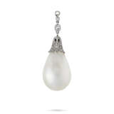 EARLY 20TH CENTURY NATURAL PEARL AND DIAMOND PENDANT - фото 1
