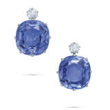 EARLY 20TH CENTURY SAPPHIRE AND DIAMOND EARRINGS - Foto 1