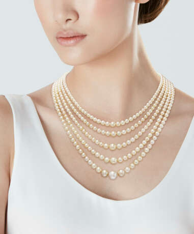 NATURAL PEARL AND DIAMOND NECKLACE - фото 2